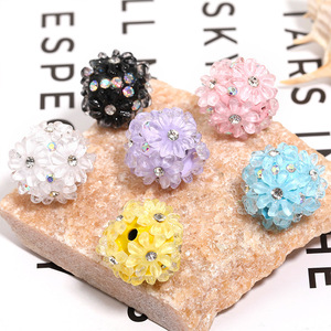 Perles acryliques irrégulières de 20 mm, mélange de couleurs, perles fantaisie 3D en forme de fleur pour la fabrication de stylos - Product Image 3