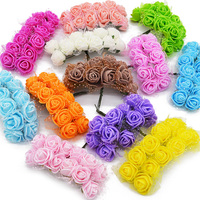 Couronne de roses multicolores en mousse, mini-têtes de fleurs artificielles pour la décoration de bouquets de mariage DIY