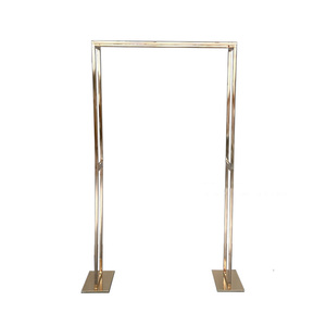 Scène de mariage en plein air mise en page Simulation soie fleur étagère accessoires de mariage écran en fer forgé carré Double pôle <span class=keywords><strong>portail</strong></span> arc - Product Image 4