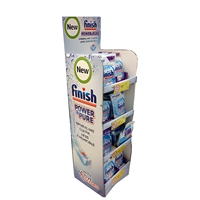 Présentoir de plancher en carton personnalisable pour l'affichage en magasin Support ondulé durable pour détergent à lessive shampooing soins de la peau
