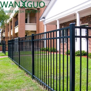 Hot bán ngoài trời trang trí màu đen mạ kẽm bền 6ftx8ft rèn sắt nhôm hình ống hàng rào - Product Image 4