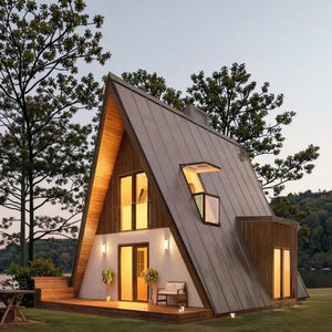 Petite structure en acier préfabriquée européenne moderne Petit blockhaus en rondins Appartements étanches Villas Hôtel Resort Triangle House - Product Image 2