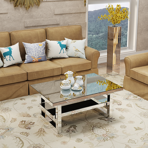 Modern Square Luxury Convertible Coffee <b>Table</b> with Adjustable Height Tempered Glass Top Indoor Use for <b>Small</b> Apartments - Product Image 2