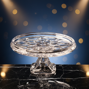 37.8cm ocean with base hollow flower Home Decoration Wedding crystal glass Candy Storage Container Glass Candy fruit bowl - Product Image 5