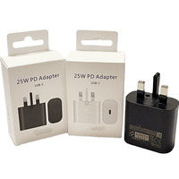 Pengisi daya PD telepon seluler kubus USB C pengisi daya dinding untuk Samsung Galaxy S25 S24 S23 S22 S20 Note 20 steker pengisi daya adaptor perjalanan