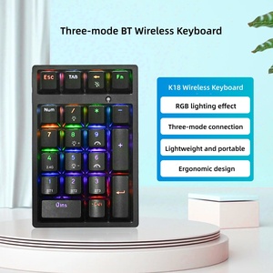 Teclado Numérico Mecánico RGB K18, Inalámbrico Tri-Modo BT 2.4G USB para Escritorio, Finanzas y Oficina - Product Image 2