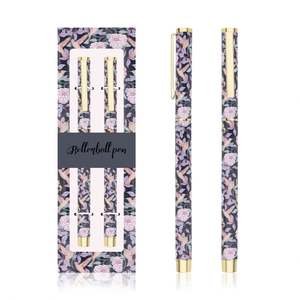 Nuevo Juego de 2 Bolígrafos con Estampado Floral, Bolígrafo de Metal con Impresión Personalizada y Logotipo Grabado con Láser para Regalos - Product Image 1