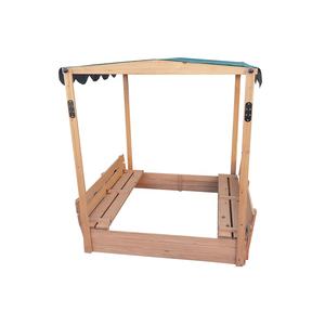 Puits <span class=keywords><strong>à</strong></span> <span class=keywords><strong>sable</strong></span> en bois écologique, seau de plage pour l'extérieur avec <span class=keywords><strong>toit</strong></span>, matériau écologique - Product Image 2