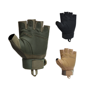 قفازات تكتيكية نصف إصبع اصطناعية ممتازة من جلد الغزال ، معدات واقية من إيرسوفت ووسادة من إيفا برجمة للاستخدام في صالة الألعاب الرياضية - Product Image 5