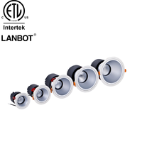 Downlight LED encastré ETL 5CCT 4 pouces 18W, fixe ou orientable, avec système de suspension, homologué IC, étanche, pour plafonds hauts, éclairage circadien