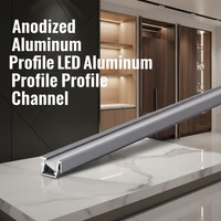 Profils en aluminium sur mesure, profils en alliage d'aluminium pour éclairage LED d'armoires, étagères encastrées, canal de rangement YB1011-35-1