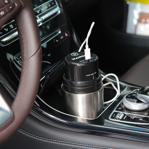 Taza de Viaje con Molinillo de Café Eléctrico Creativo, Acero Inoxidable Blanco, Conservación del Calor de 12 a 24 Horas, Diseño Portátil - Product Image 3