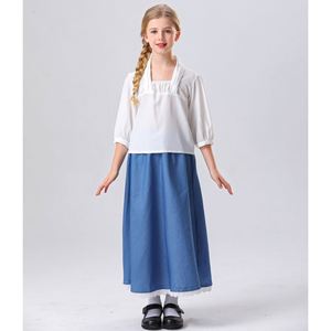 Nouvelle robe de demoiselle d'honneur médiévale pour enfants, costume de cosplay de femme de ménage pour Halloween, costumes de scène - Product Image 3
