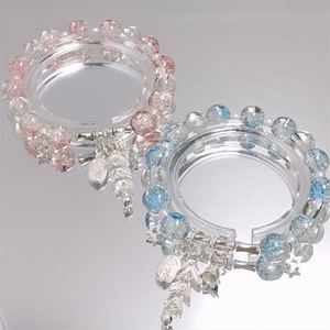 Pulsera de cuentas de cristal esmaltado, joyería de fantasía, pulsera de cuentas de cristal craquelado estilo palomitas de maíz, pulsera con colgante de atrapasueños - Product Image 4