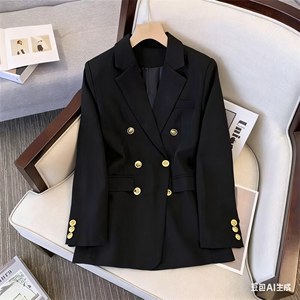 Blazer Wanita Kasual Longgar Model Lurus Gaya Korea Musim Gugur Musim Semi Terbaru 2025, Modis, Meniruskan, Jas Kecil Kancing Solid - Product Image 3