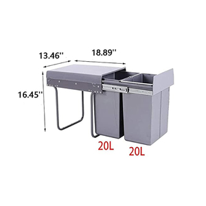 Wholesale Modern <strong>Double</strong> Trash <strong>Bin</strong> <strong>for</strong> <strong>Kitchen</strong> Custom Built-in with Telescopic Rails Convenient Drawer Baskets Storage - Product Image 1