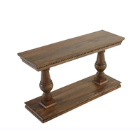 Console de style provincial français en chêne avec piétement en moulure dentelée marron pour entrée, hôtel, salon, vente en gros, OEM, sur mesure