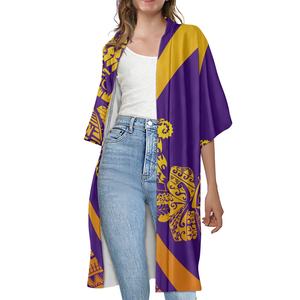 Desain Tato Polinesia Samoa, Cardigan Pendek Musim Panas, Mantel Trench Biru Muda, Kasual Longgar Ukuran Besar, Kimono Cardigan - Product Image 4