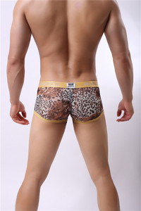 Bóxer con estampado de leopardo para hombre, calzoncillos clásicos de malla transpirable, color marrón, novedad - Product Image 5