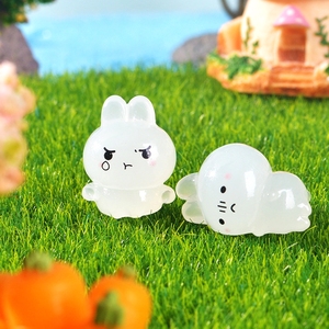 ของตกแต่งจิ๋ว กระต่ายขาวน้อยน่ารัก น่ารัก ขี้เล่น พร้อมไฟเรืองแสง สำหรับตกแต่ง DIY  แบบซองสุ่ม ของตกแต่งโต๊ะทำงาน - Product Image 2