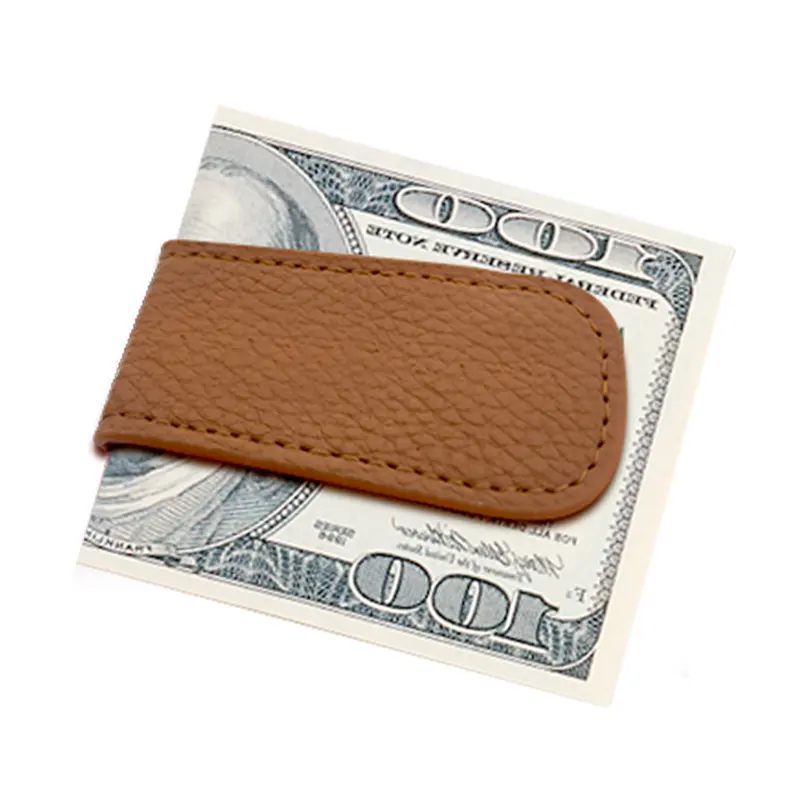 Factory customized wallets leather money clip and card holder engraved logo magnetic accessories wallet men