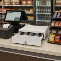 Tiroir-caisse électronique intelligent HER-340 en métal, déclenchement automatique RJ12, compatible système TPV, boîte à monnaie EOP à bascule, Jiangsu