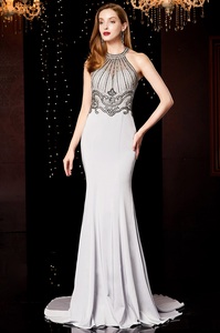 2022 individualité <span class=keywords><strong>robe</strong></span> de soirée licou perle zippée sirène chapelle Train <span class=keywords><strong>mère</strong></span> de la <span class=keywords><strong>robe</strong></span> de mariée - Product Image 4