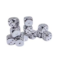 Dés en acrylique électroplaqués D6, dés à six faces, finition métallique or et argent, coins arrondis, accessoires de jeu de société RPG