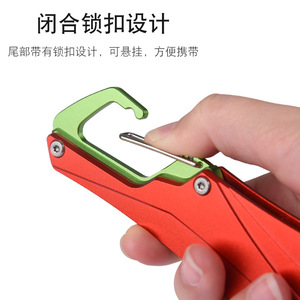 Pince de pêche multifonctionnelle en alliage d'aluminium avec clip de queue, portable, rouge, vert, argent - Product Image 4