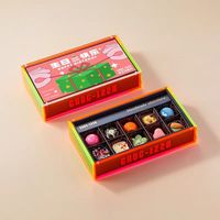 Boîte de chocolat truffe de luxe écologique Logo personnalisé de haute qualité Papier rigide UV Fermeture magnétique rouge Fabriqué DHP