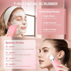 Ultrasonic Skin Scrubber 2 in 1 Facial Brush Silicone Face <b>Cleanser</b> for <b>Exfoliating</b> Blackhead Removal - Product Image 4