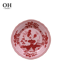 Pink Ink Eco-Friendly Vintage Decorative Dishes Ceramic Porcelain Luxury Wedding Dinnerware Set All Color Custom Italian Style
