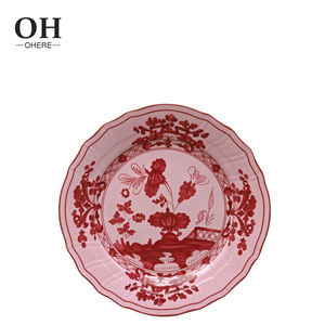 Service de table en céramique et porcelaine vintage écologique à l'encre rose, vaisselle de luxe pour mariage, tous les coloris personnalisés, style italien - Product Image 5