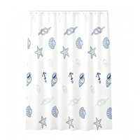 Rideau en PEVA robuste, non toxique, imperméable, imprimé plumes grises, écologique, 12 crochets, style américain, pour salle de bain, appartement en location