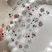 Autocollants pour ongles Halloween Horror Dark Gothic, nouvelle arrivée, décorations pour ongles, autocollants adhésifs pour ongles, vente en gros d'usine