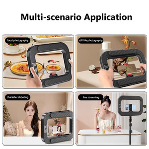 Luce ad Anello LED Ricaricabile da 8000mAh 20W per Selfie e <span class=keywords><strong>Video</strong></span>, Treppiede per Smartphone e Studio Fotografico - Product Image 5