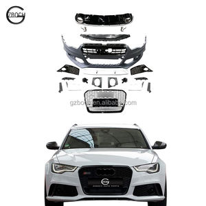 Accessori per auto paraurti per auto per <span class=keywords><strong>2011</strong></span> + Audi <span class=keywords><strong>A6</strong></span> C7 aggiornamento kit carrozzeria RS6 punte diffusore posteriore paraurti anteriore per auto - Product Image 1