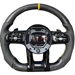 Volant sport en fibre de carbone à vente chaude, bouton de klaxon rouge pour Mercedes-Benz AMG W222 W207 W212 W204 W205 W167 W213 - Product Image 1