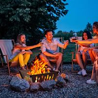Brasero portable extérieur noir à bois pour camping, jardin, cour arrière - Pack de vente par correspondance