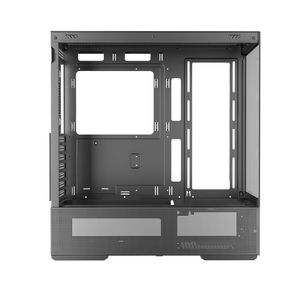 Boîtier de PC de jeu ATX de tour moyenne avec structure avant Power Bin, démontage rapide, verre trempé panoramique de 3,0 mm, vis, châssis de bureau - Product Image 6