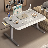 Bureau d'ordinateur portable pliable multi-scènes, table d'ordinateur portable économique et portable avec lampe de lecture, bureau pour la maison, le bureau ou le dortoir