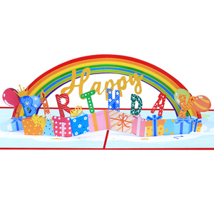 <span class=keywords><strong>Carte</strong></span> de vœux 3D <span class=keywords><strong>Arc</strong></span>-<span class=keywords><strong>en</strong></span>-<span class=keywords><strong>ciel</strong></span> de l'<span class=keywords><strong>anniversaire</strong></span>, <span class=keywords><strong>en</strong></span> papier découpé, pliable et imprimée, cadeau d'<span class=keywords><strong>anniversaire</strong></span> haut de gamme du Zhejiang - Product Image 1
