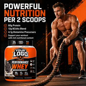 Poudre de protéines de performance supérieure, favorise l'énergie, la résistance et la prise de masse maigre, grande capacité, poudre de protéines à la crème de cookie et à la glutamine - Product Image 2