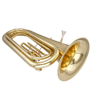 Tuba Kuningan 3 Piston Merek Taishan, Nada Bb Orkestra, Lapisan Emas, Instrumen untuk Musisi