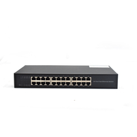 Switch Ethernet Rápido No Administrado de 24 Puertos 10/100Mbps, Carcasa Metálica, Montaje en Pared o Escritorio, para Oficinas SME y Cámaras IP