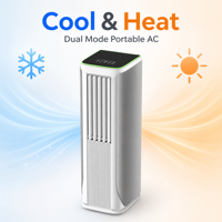 Climatiseur portable 14000 BTU, chauffage et refroidissement, Plug & Play, sans unité extérieure, télécommande pour la maison, l'hôtel, le bureau