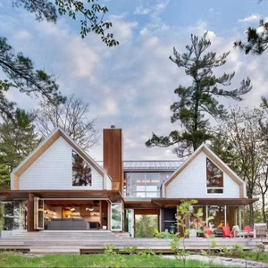 Casa moderna de madera de 2 pisos con techo de Marco en A Montaje rápido Valor artístico antisísmico para la vida propia - Product Image 1
