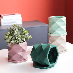 Vasi per fioriere per interni all'ingrosso <span class=keywords><strong>vendita</strong></span> calda europa design geometrico <span class=keywords><strong>piante</strong></span> <span class=keywords><strong>da</strong></span> giardino vaso <span class=keywords><strong>da</strong></span> fiori in ceramica - Product Image 3