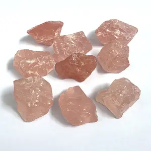 Piedra Natural de cuarzo rosa, piedra curativa rugosa de cuarzo rosa, venta al por mayor