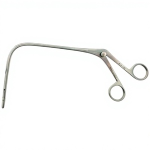 Pinzas para pólipos laríngeos Fraenkel con mandíbulas en ángulo y mango de anillo, instrumentos quirúrgicos ORL para micro laringoscopia de cuerdas vocales - Product Image 3